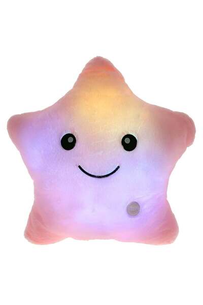 Generic Pink LED Star Pillow Illuminate Your Space with a Unique Glowing Cush...