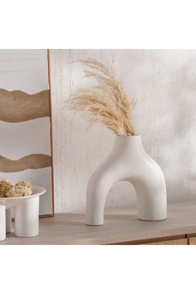 Generic Austin Irregular Shape Ceramic Vase 30.5x10.2x30.5cm - White - 112AIC...