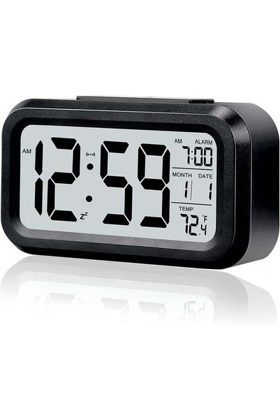 Generic Digital Alarm Clock, Battery Operated Alarm Clock with Date,Indoor Te...
