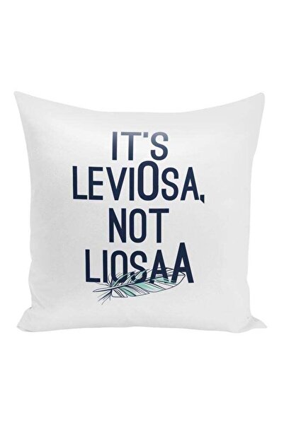 Generic Leviosa Quote Printed Throw Pillow White/Blue 16x16inch