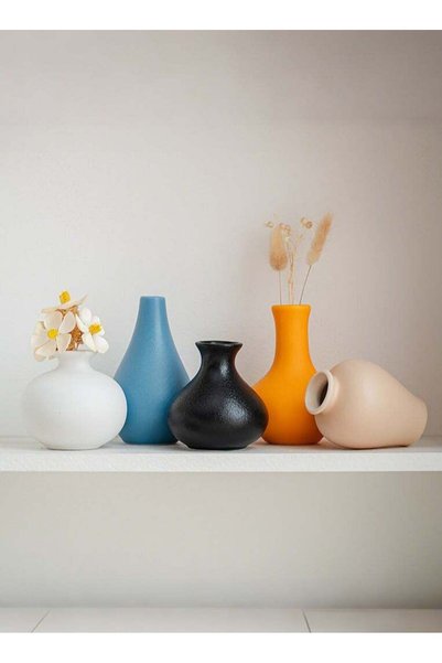 Generic Modern Ceramic Vase Set of 5, Decorative Flower Vases for Home, Multi...