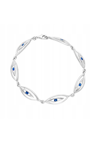NO BRAND Brățară cu zirconiu safir argintiu