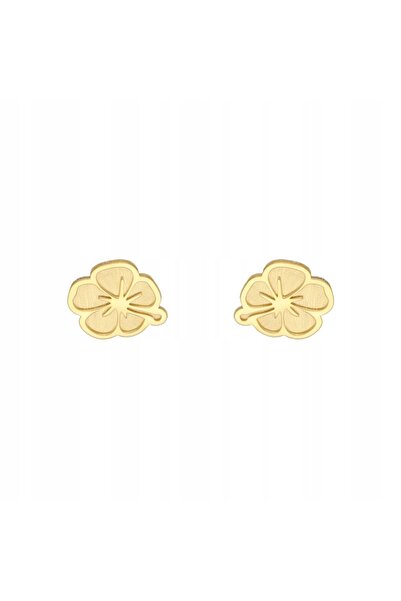 NO BRAND Cercei floare din argint placat cu aur