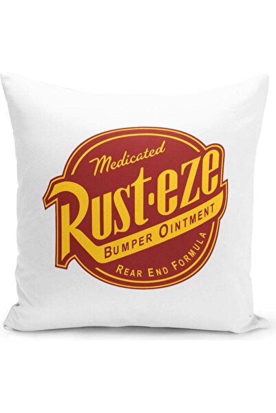 Generic Lighting McQueen Rusteze Mechanic Themed Throw Pillow White/Red/Yello...
