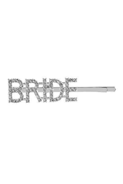 OEM Agrafa Păr Argintie ”Bride” cu Stras pentru Mireasa - 7cm – fixezi coafur...