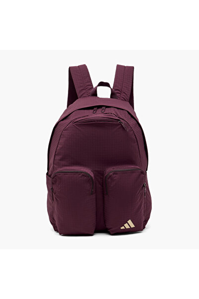 adidas حقيبة ظهر مطبوعة بالشعار للأطفال من 8 إلى 13 سنة مع جيب للكمبيوتر المحمول