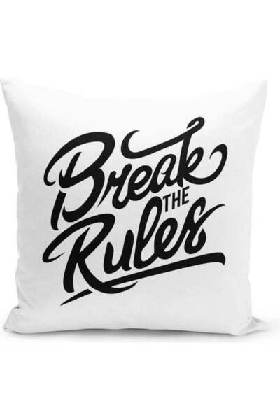 Generic Break The Rules Quote Decorative Pillow Multicolour