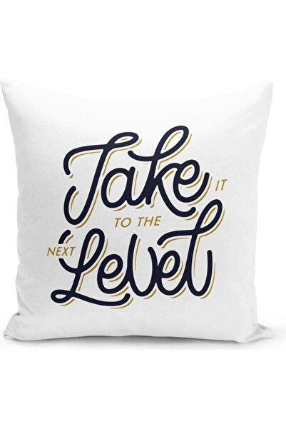 Generic Next Level Quotation Themed Decorative Throw Pillow White/Black/Yello...
