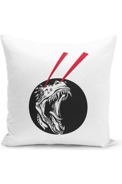 Generic T Rex Design Decorative Pillow Multicolour