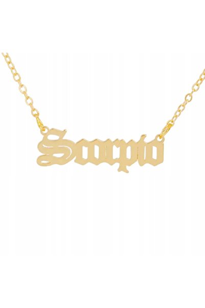 NO BRAND Colier cu semnul zodiacal Scorpion, auriu, din oțel chirurgical