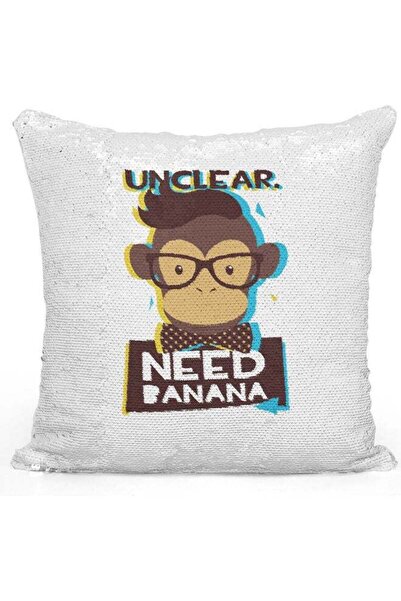 Generic Unclear Quote Themed Sequin Decorative Throw Pillow White/Brown/Silve...