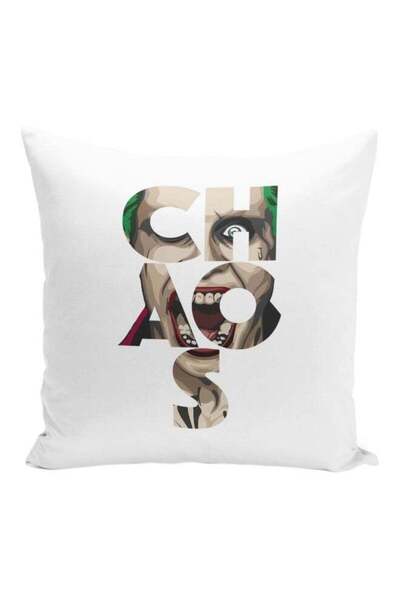 Generic Fun Laugh Joker Printed Decorative Pillow White/Beige/Green 16x16inch