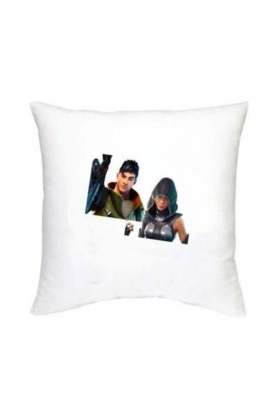 Generic Fortnite Printed Decorative Cushion White/Silver/Green 16x16inch