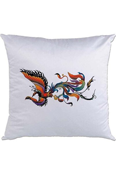 Generic Phoenix Printed Cushion White/Orange/Black 40x40cm