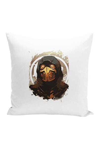 Generic Sub Zero Mortal Kombat Character Printed Decorative Pillow White/Blac...