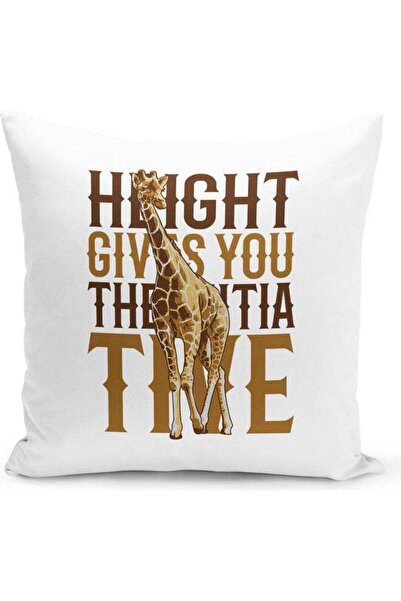 Generic Giraffe Themed Decorative Throw Pillow White/Beige/Brown 40x40cm