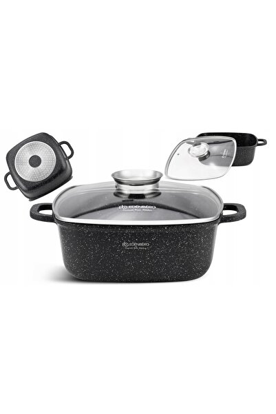 NO BRAND GARNEK 20CM 2.8L OALĂ TRADIȚIONALĂ DIN PIATRĂ CU CAPAC, PENTRU INDUC...