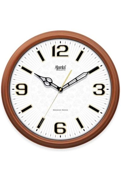Generic Ajanta Plastic Classic Designed Wall Clock 3007 - Teak Wood