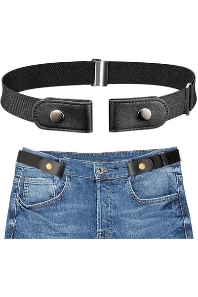GENERAL No Buckle Stretch Elastic Waist Belt Buckle-Free Belt For Women Men A...