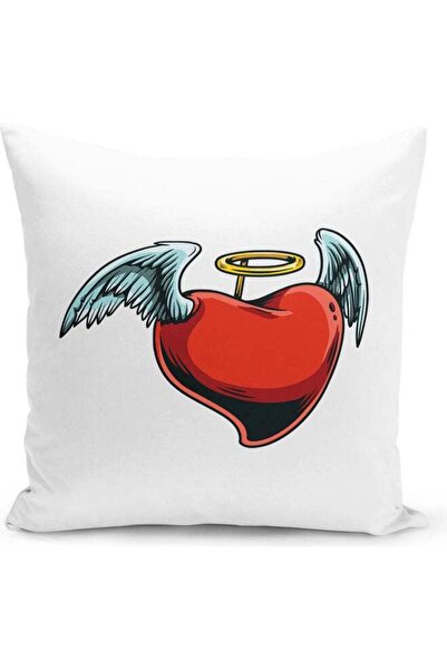 Generic Decorative Throw Heart Design Pillow White 16 x 16inch