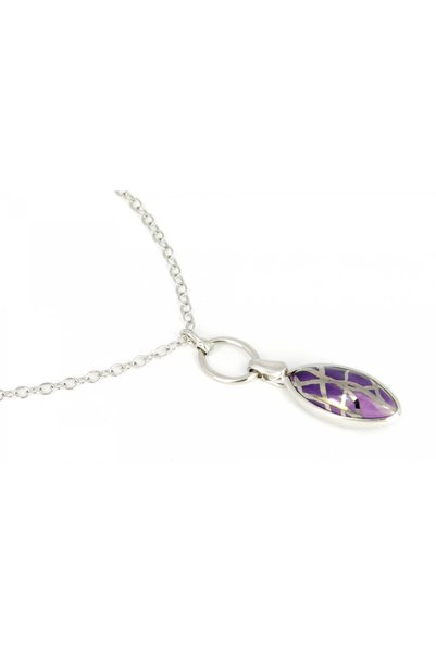 NO BRAND Colier placat cu argint, pictat violet