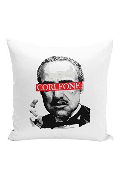 Generic Corleone Printed Decorative Pillow Grey/Red/White 16x16inch