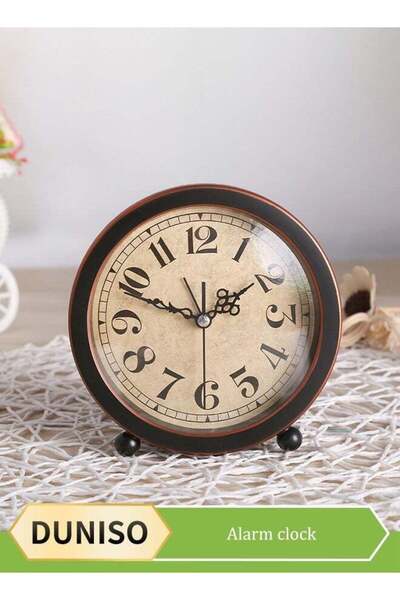 Generic Retro alarm clock, desktop silent bedside fashionable clock, European...