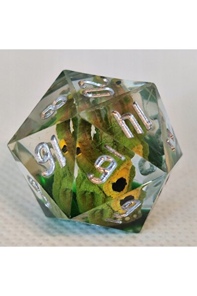 Paladone D20 K20 Jocuri RPG de înaltă calitate D&D Zaruri lucrate manual Bald...