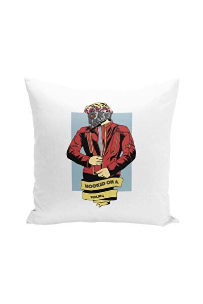 Generic Star Lord Printed Decorative Pillow Red/Yellow/White 16x16inch