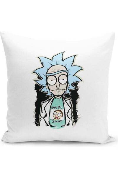 Generic Have You Seen Morty T-Shirt Themed Throw Pillow White/Blue/Green 16x1...