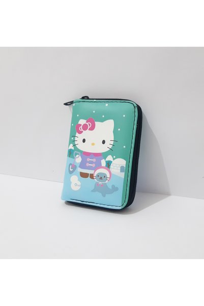 renkli çiçekler Çocuk Cüzdan 12x8.5 CM Hello Kitty Desenli Çocuk Cüdanı