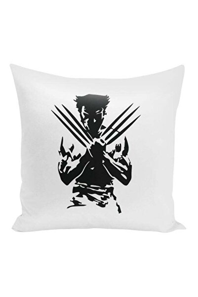 Generic Wolverine Hugh Jackman Printed Decorative Pillow White/Black 16x16inch