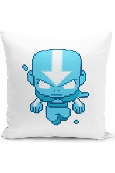 Generic Pixel Art Avatar Aang From The Last Airbender Themed Throw Pillow Whi...