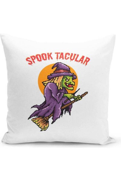 Generic Spooky Design Decorative Throw Pillow White