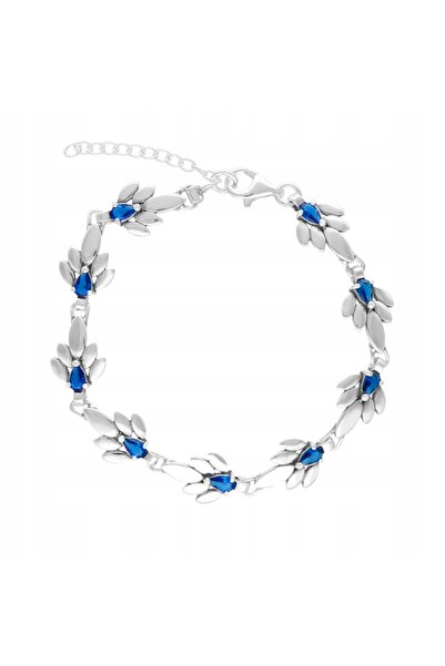NO BRAND Brățară cu zirconiu safir argintiu