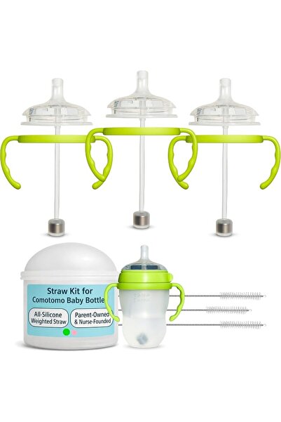 GENERAL Straw Cup Conversion Kit for Comotomo Baby Bottles (2-Pack) | with We...