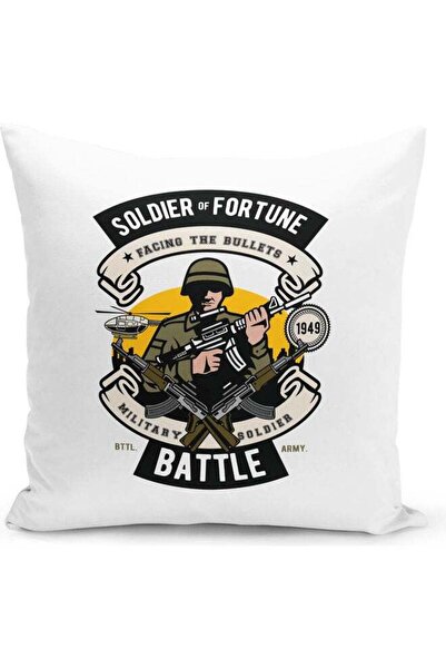 Generic Soldier Gifts Themed Decorative Throw Pillow White/Black/Yellow 40x40cm