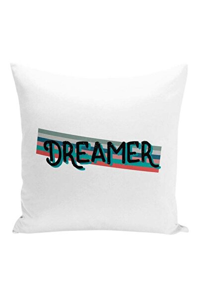 Generic Dreamer Decorative Pillow White/Black/Blue 16x16inch