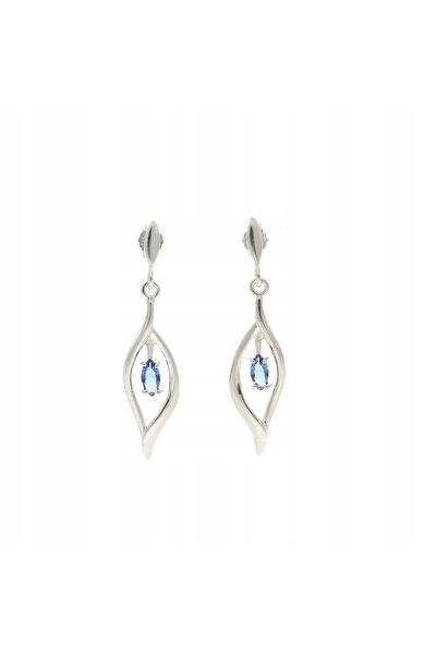 NO BRAND Cercei din argint cu zirconiu cubic în formă de lacrimă, tip safir