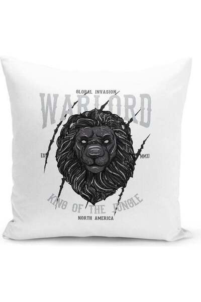 Generic Decorative Throw Warlord Design Pillow White 16 x 16inch