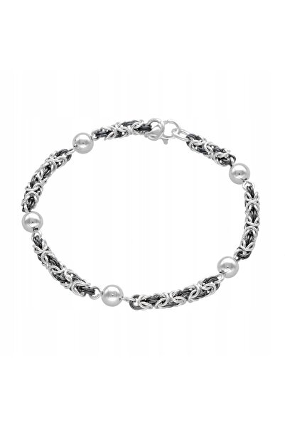 NO BRAND Brățară byzantină regală cu bilă - 11 g, 21 cm, 4 mm