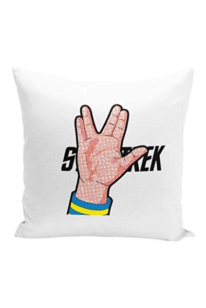 Generic Star Trek Spock Printed Decorative Pillow White/Beige/Black 16x16x7inch