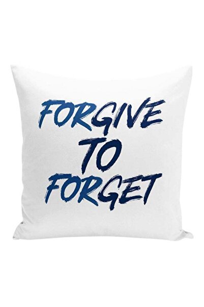 Generic Forgive To Forget Decorative Pillow White/Blue 16x16inch