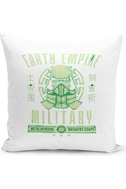 Generic Metal Bending Infantry Earth Empire Themed Throw Pillow White/Green 1...