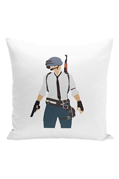 Generic Real PUBG Player Printed Polyester Cushion White/Grey/White 16x16cm