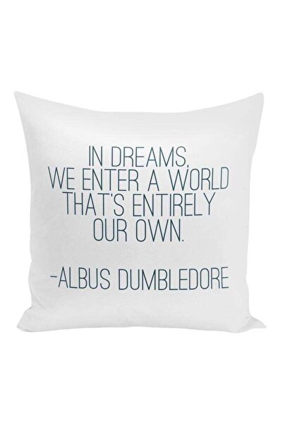 Generic Dumbledore Quote Printed Throw Pillow White/Black 16x16inch