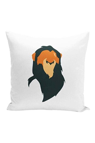 Generic The Lion King Printed Decorative Pillow White/Brown/Black 16x16inch