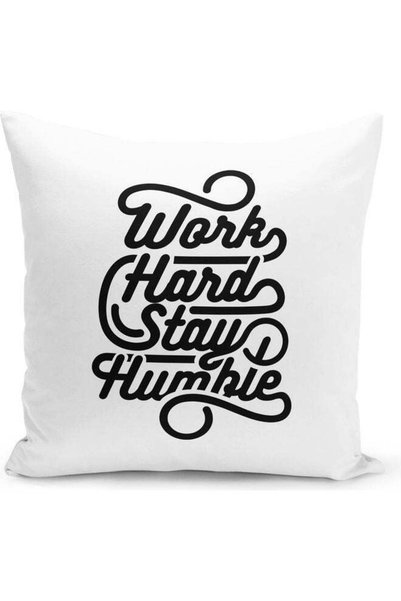 Generic Work Hard Quote Decorative Pillow Multicolour
