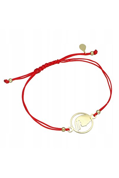 NO BRAND Brățară șnur cu simbol zodiacal Fecioara, placată cu aur roșu