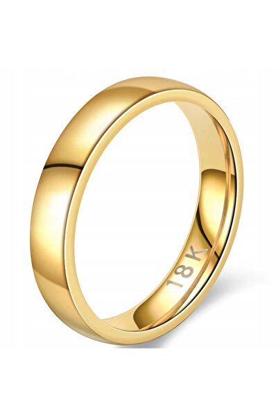 NO BRAND Inel de aur 4mm 18K, elegant și stilat, inel sigiliu din oțel inoxid...